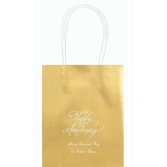 Elegant Happy Anniversary Mini Twisted Handled Bags